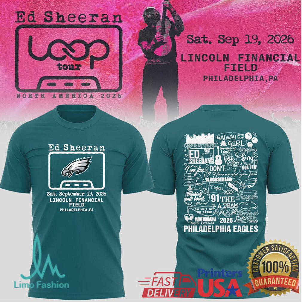 Ed Sheeran x Philadelphia Eagles Collaboration Loop Tour Hoodie - Limotees LLC