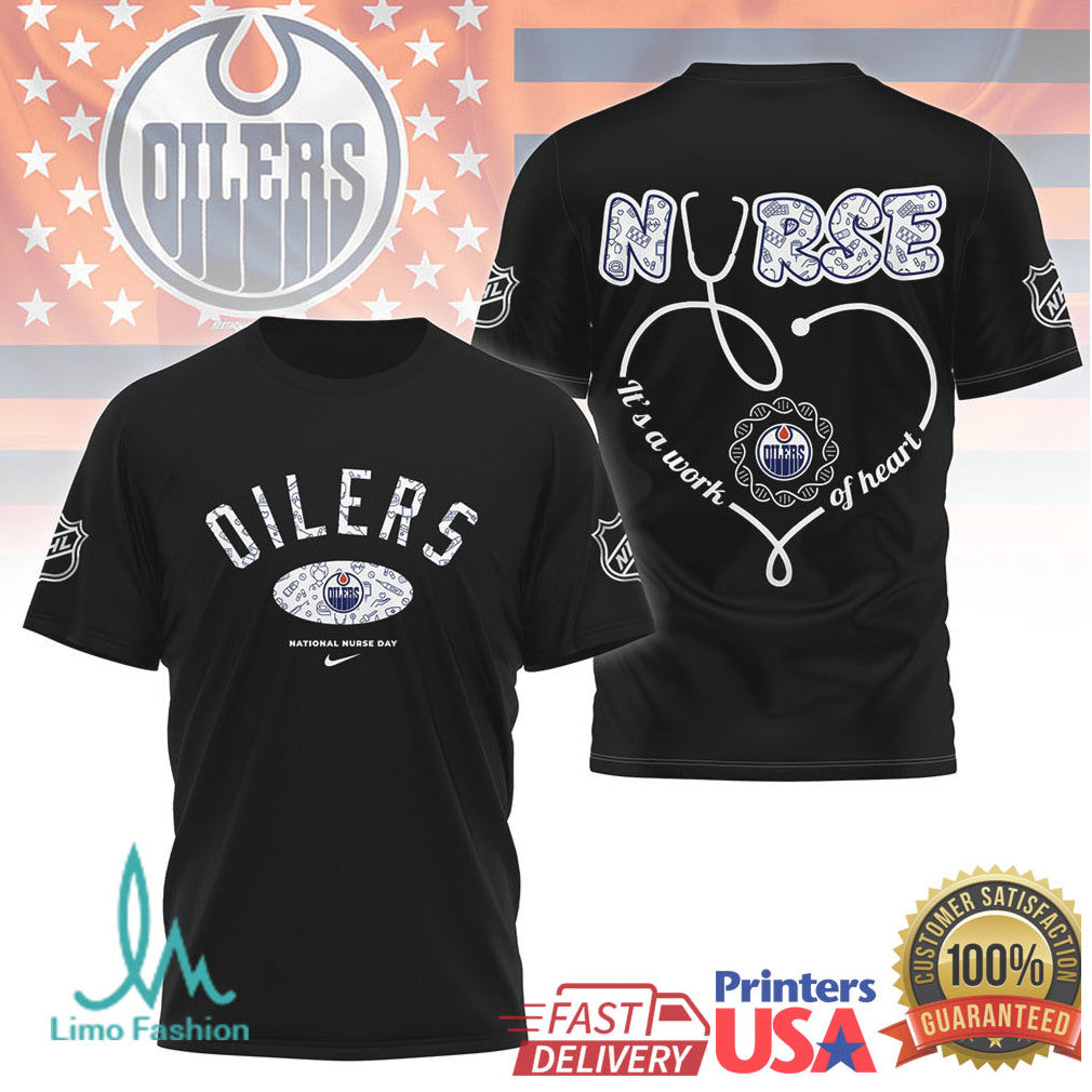 Edmonton Oilers Nurse T Shirt National Nurse Day Hockey Fan Shirt - Limotees LLC