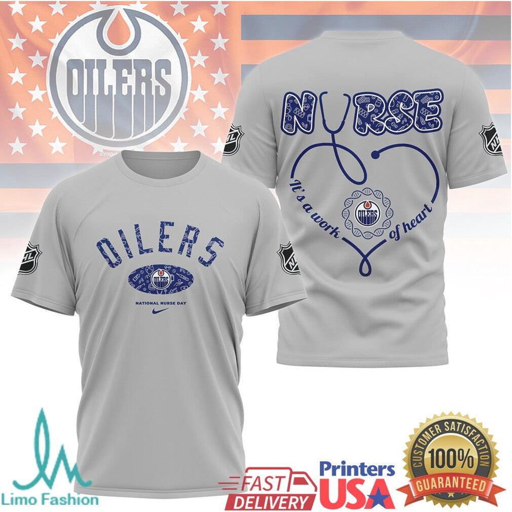 Edmonton Oilers Nurse T Shirt National Nurse Day Hockey Fan Shirt - Limotees LLC