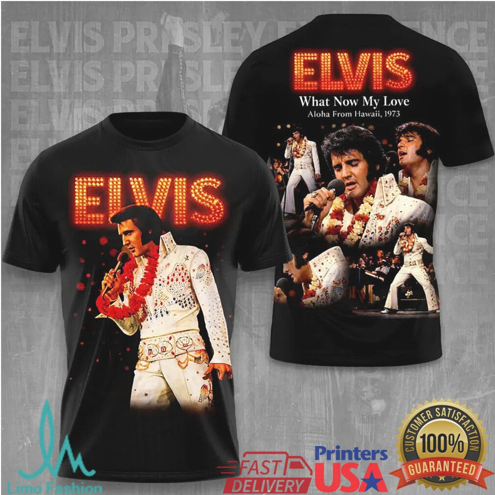 Elvis Presley Aloha From Hawaii 1973 “What Now My Love” Concert Jumpsuit T Shirt - Limotees LLC