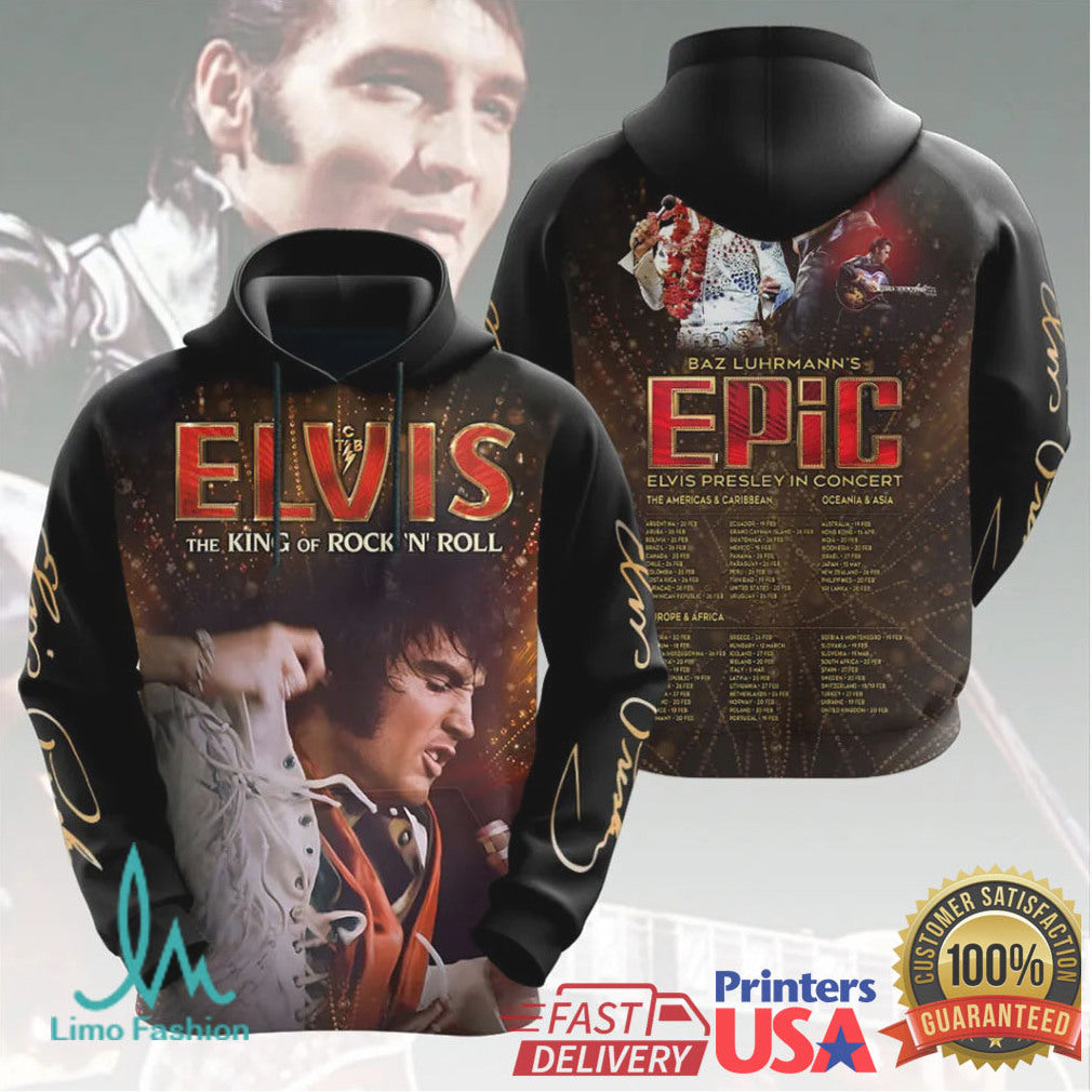 Elvis Presley Baz Luhrmann's Epic The King of Rock N Roll Vintage Concert T Shirt - Limotees LLC