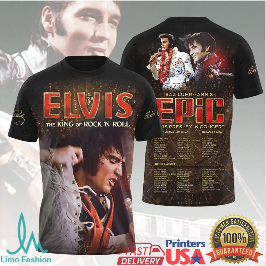 Elvis Presley Baz Luhrmann's Epic The King of Rock N Roll Vintage Concert T Shirt - Limotees LLC