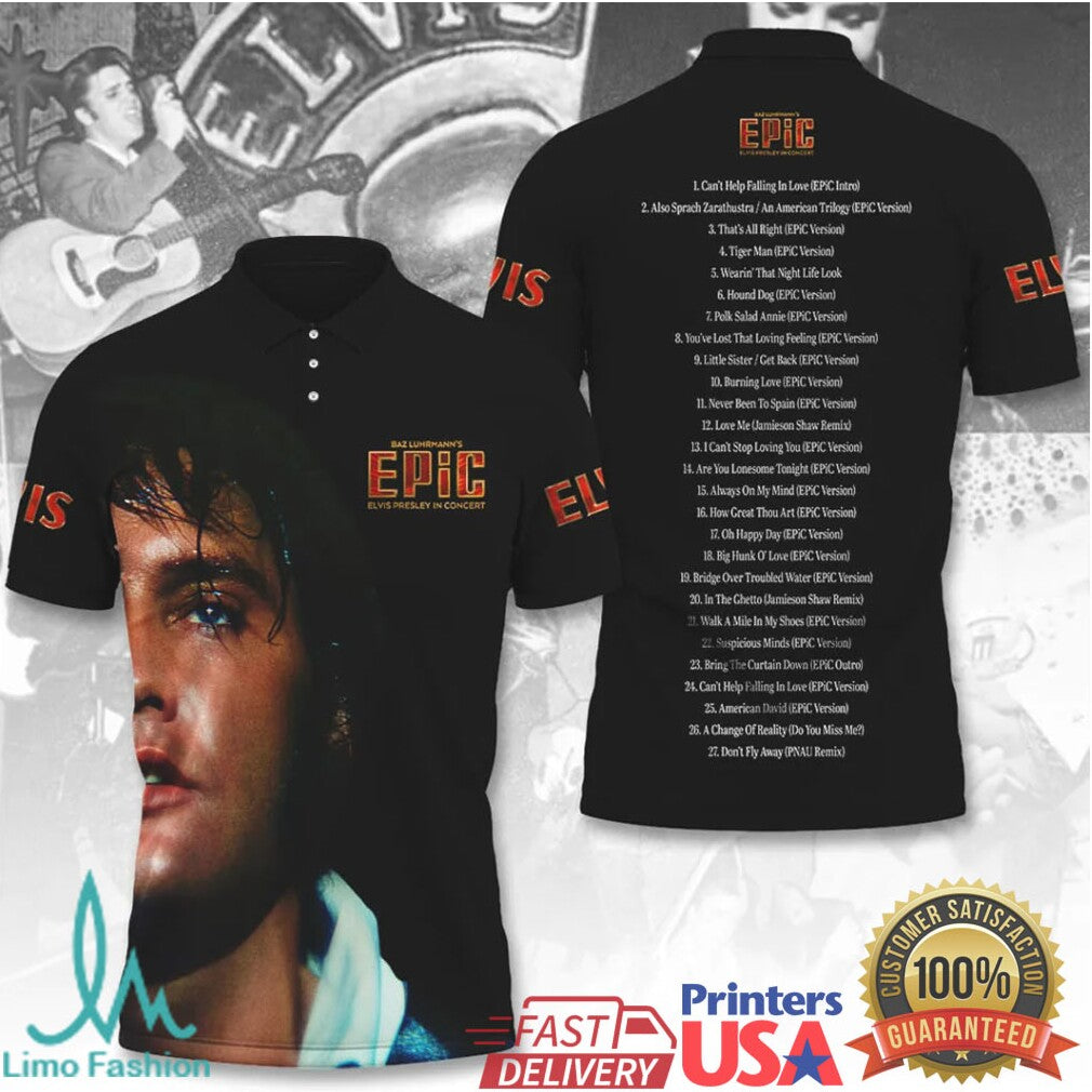 Elvis Presley Epic In Concert 2026 Portrait Retro Rock And Roll Music Fan T Shirt