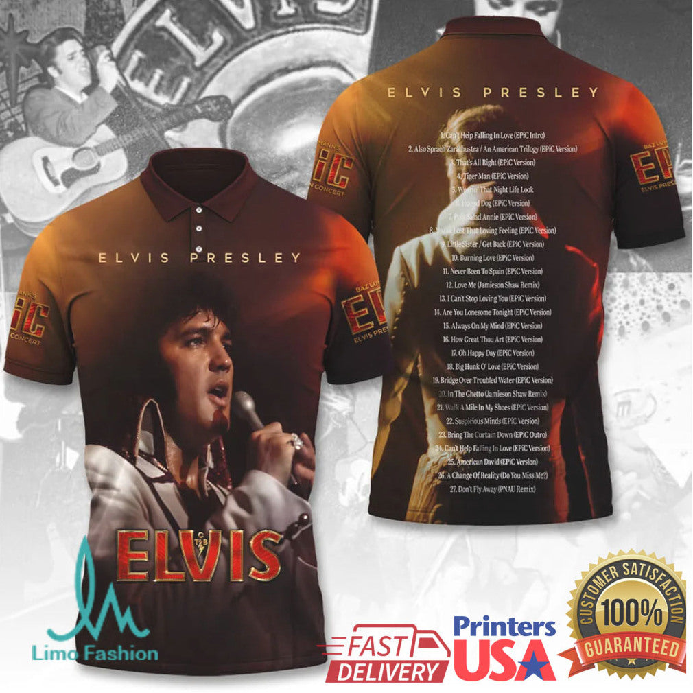 Elvis Presley Epic In Concert 2026 Retro Rock And Roll King Tribute Music Fan T Shirt