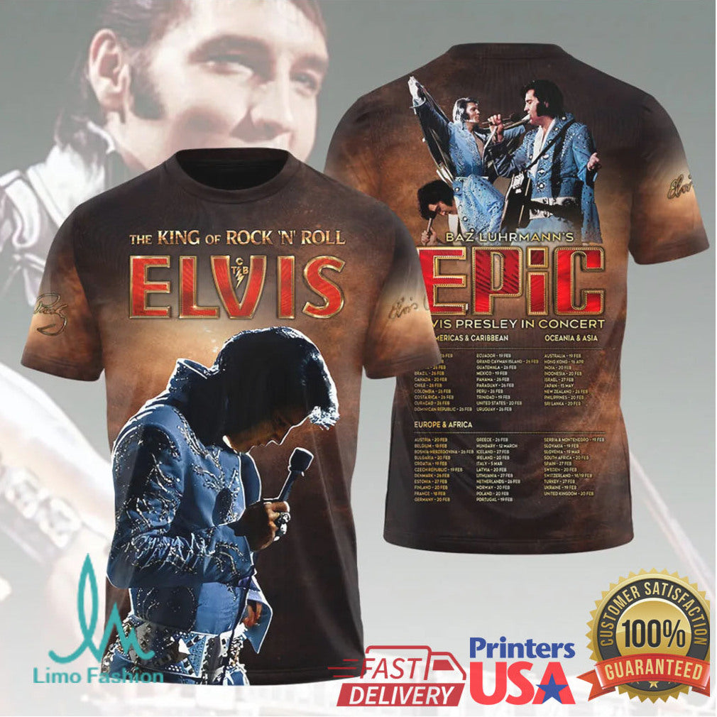 Elvis Presley Epic In Concert Baz Luhrmann Film Style Vintage Fans Men T Shirt - Limotees LLC