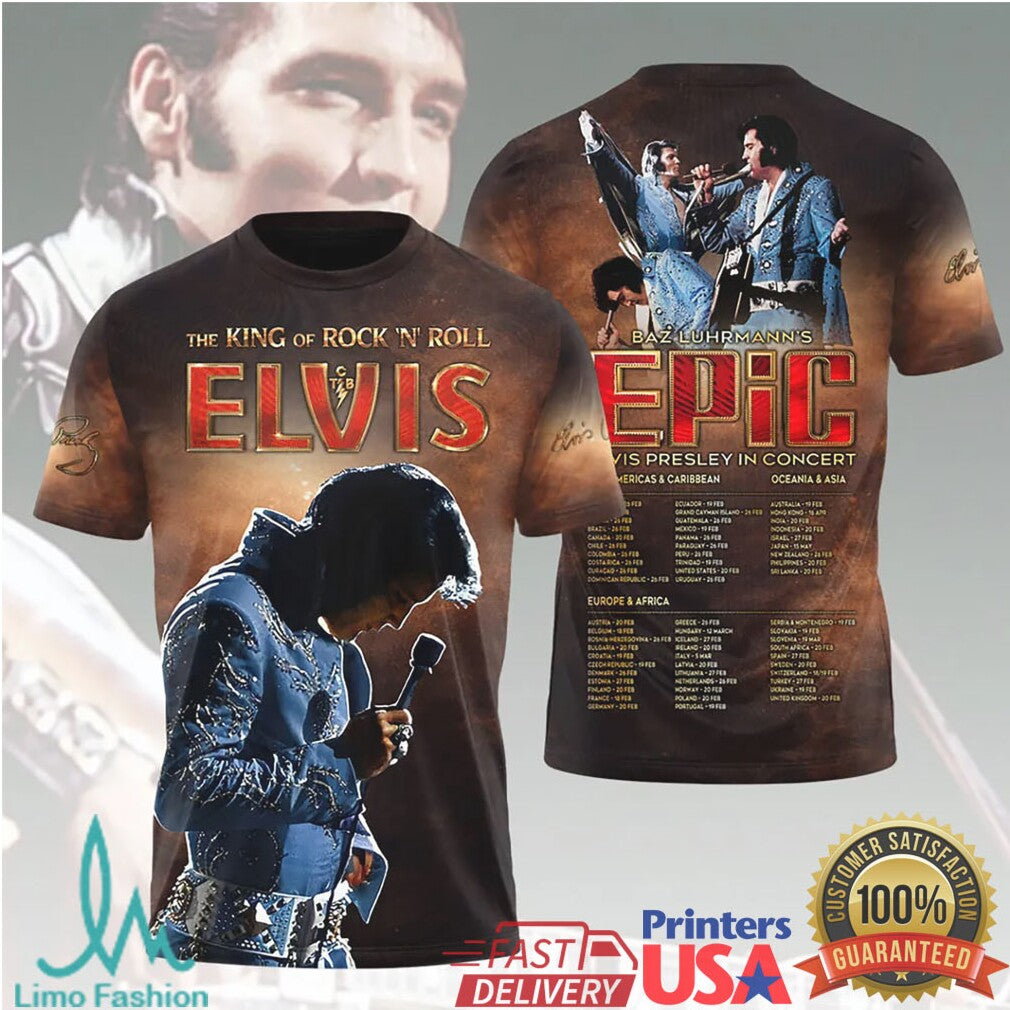 Elvis Presley Epic In Concert Baz Luhrmann Film Style Vintage Fans Men T Shirt - Limotees LLC