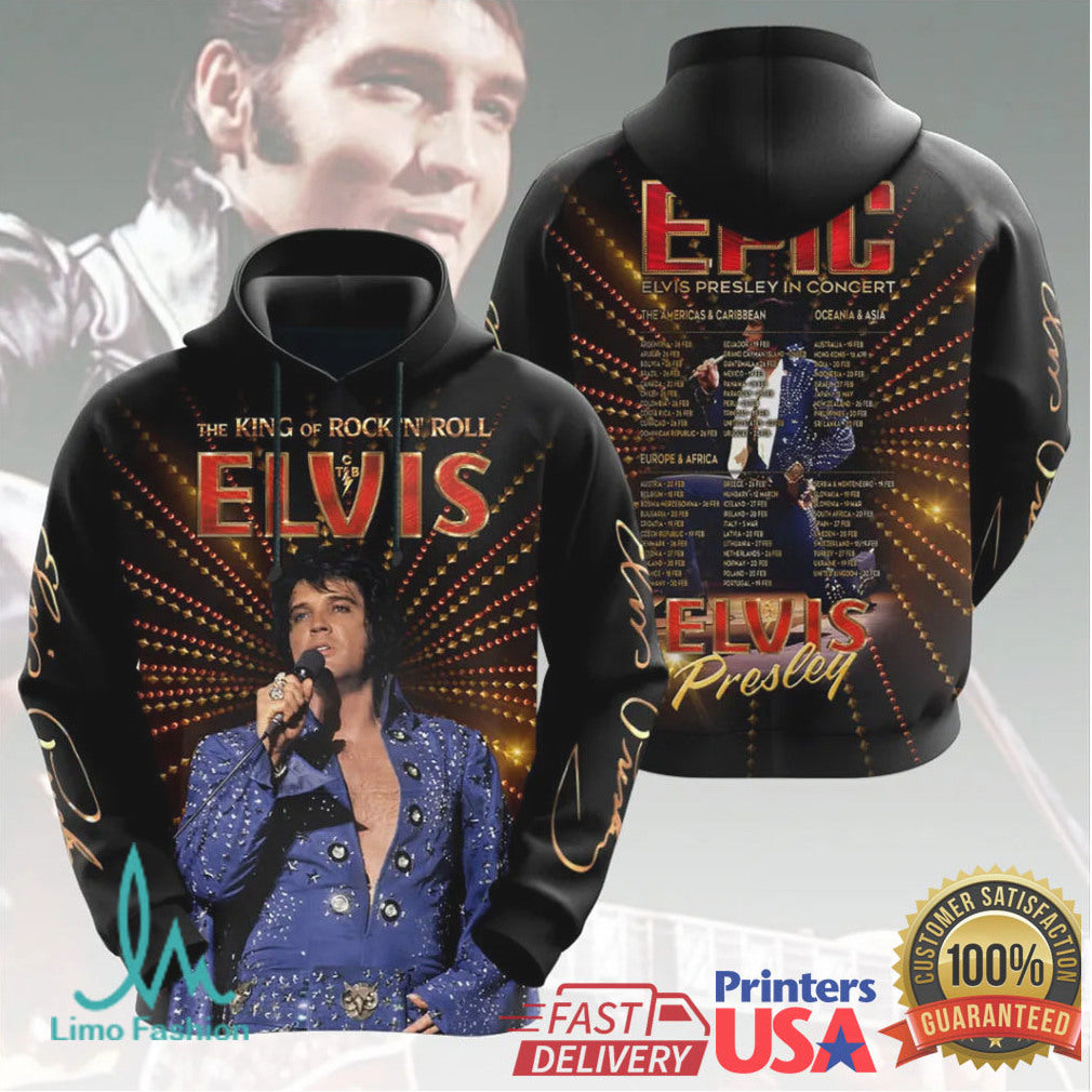 Elvis Presley Epic In Concert Baz Luhrmann Tour Vintage Retro Music Men Fans T Shirt - Limotees LLC