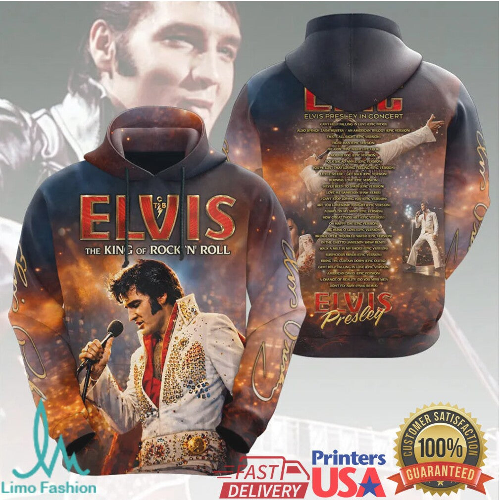 Elvis Presley Epic In Concert Tour King Of Rock N Roll Retro T Shirt - Limotees LLC