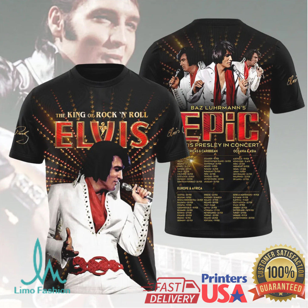 Elvis Presley Epic In Concert White Jumpsuit 2025 Retro Fans Men Women T Shirt