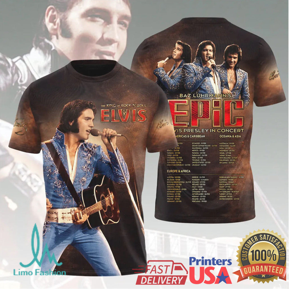 Elvis Presley In Concert Epic Baz Luhrmann Film Retro Music Legend Men Women T Shirt - Limotees LLC