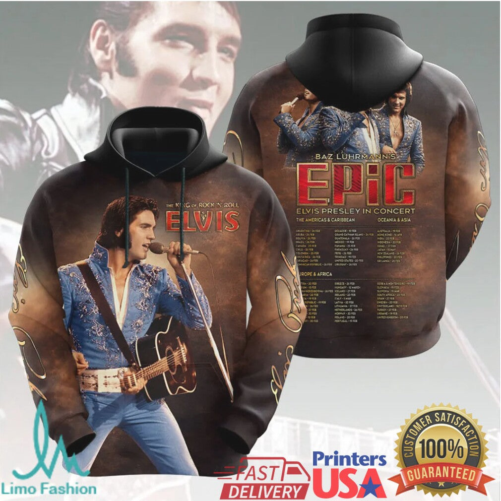 Elvis Presley In Concert Epic Baz Luhrmann Film Retro Music Legend Men Women T Shirt - Limotees LLC