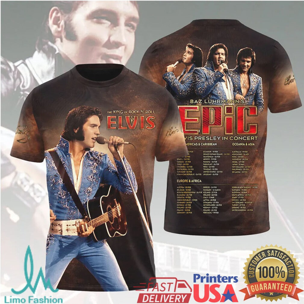 Elvis Presley In Concert Epic Baz Luhrmann Film Retro Music Legend Men Women T Shirt - Limotees LLC