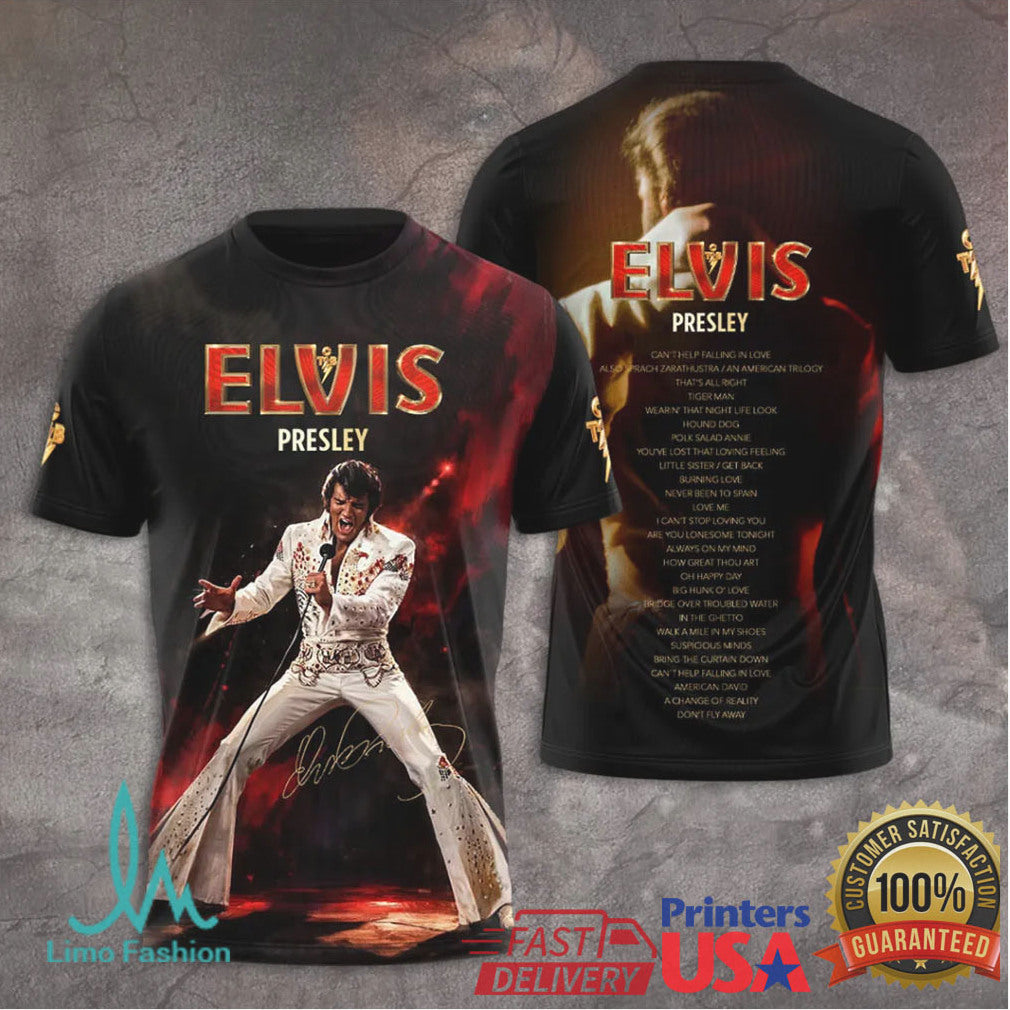 Elvis Presley In Concert White Jumpsuit Vintage Rock N Roll Fans Retro T Shirt - Limotees LLC