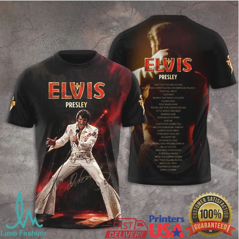 Elvis Presley In Concert White Jumpsuit Vintage Rock N Roll Fans Retro T Shirt - Limotees LLC