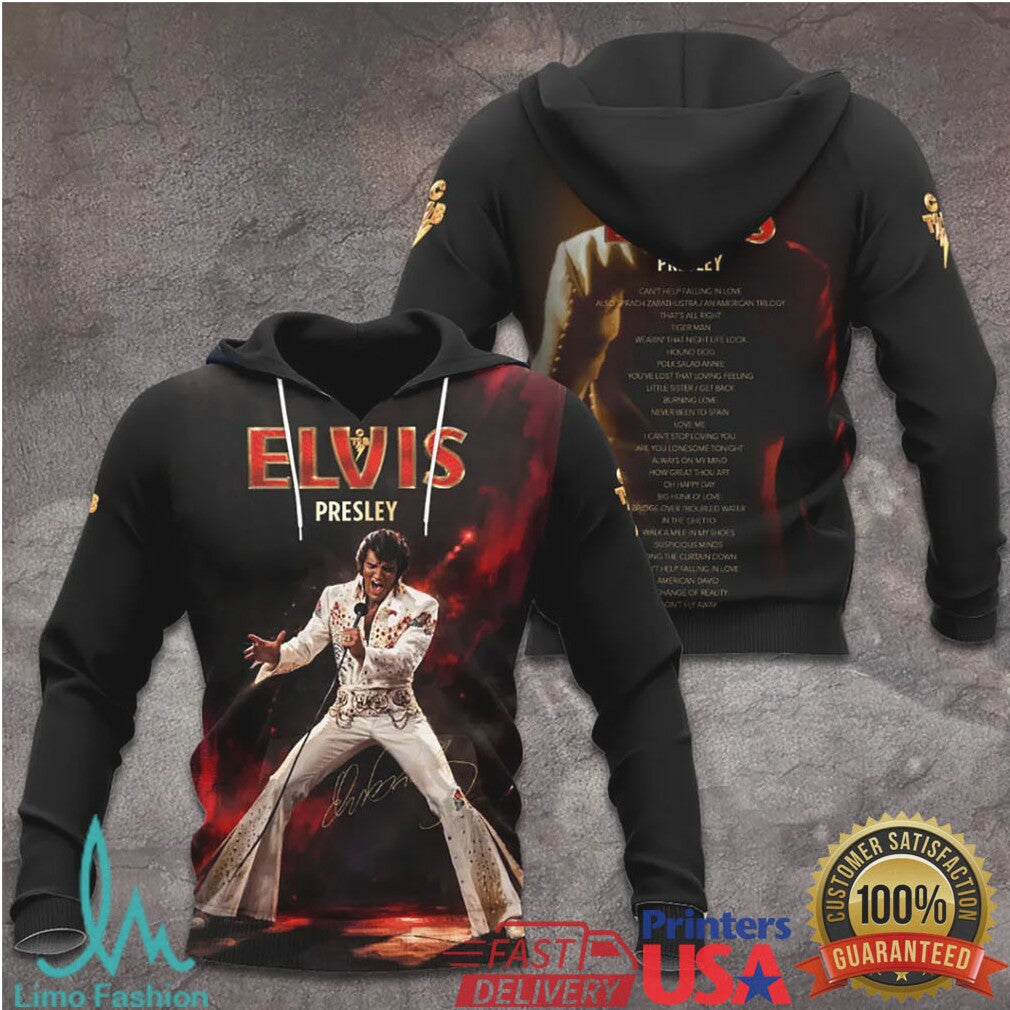 Elvis Presley In Concert White Jumpsuit Vintage Rock N Roll Fans Retro T Shirt - Limotees LLC