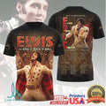 Elvis Presley King Of Rock N Roll Epic In Concert Vintage Fans T Shirt - Limotees LLC