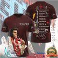 Elvis Presley King Of Rock N Roll TCB Signature Retro Fans Men T Shirt