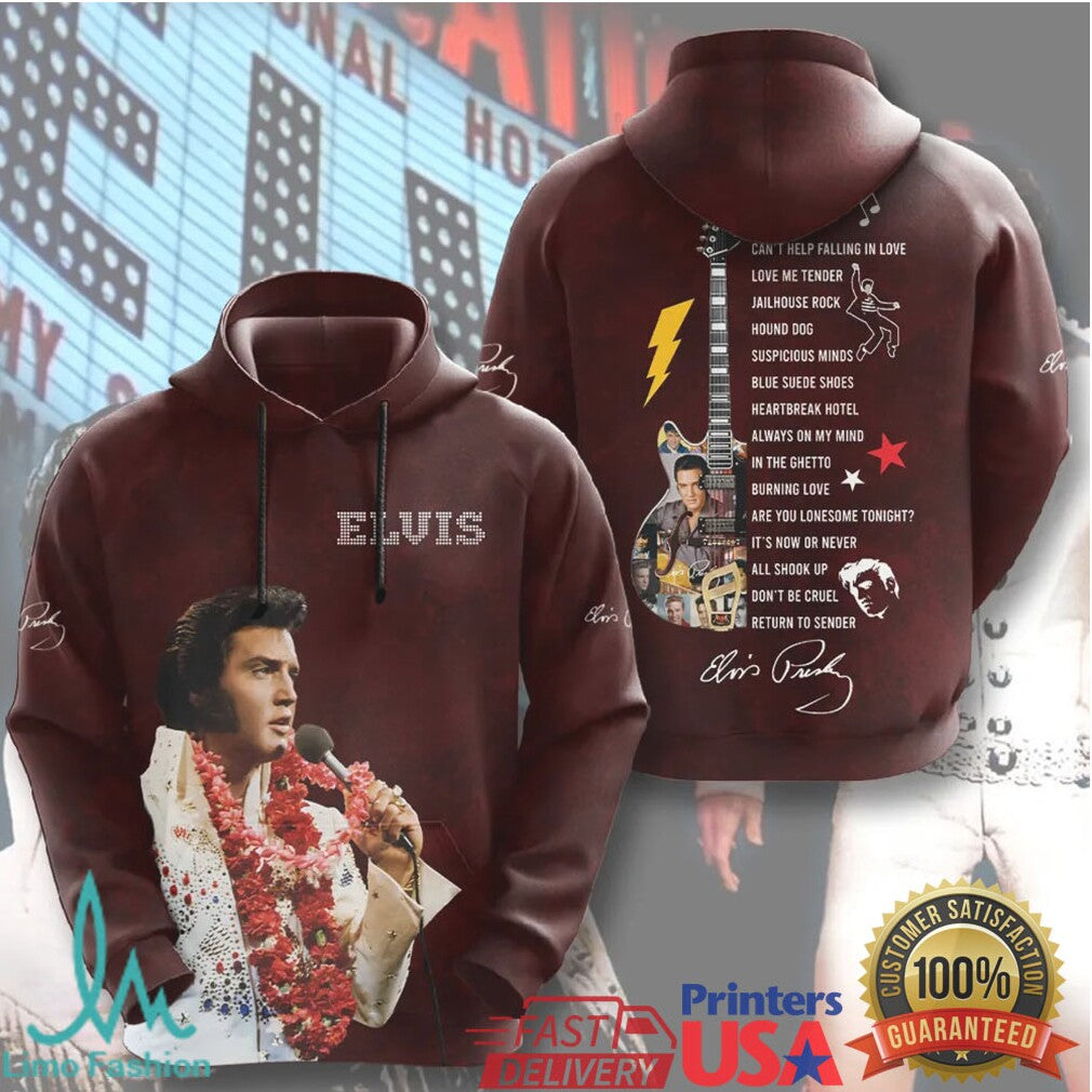 Elvis Presley King Of Rock N Roll TCB Signature Retro Fans Men T Shirt