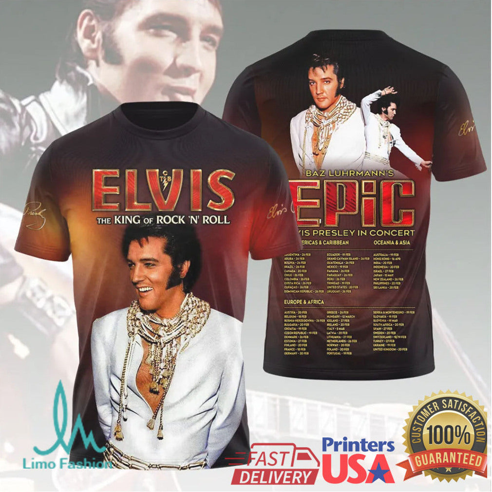 Elvis Presley King of Rock N Roll Epic Baz Luhrmann Movie Retro T Shirt - Limotees LLC