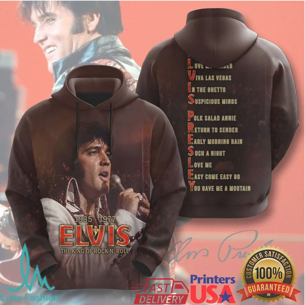 Elvis Presley The King Of Rock N Roll 1935 1977 Vintage Retro T Shirt