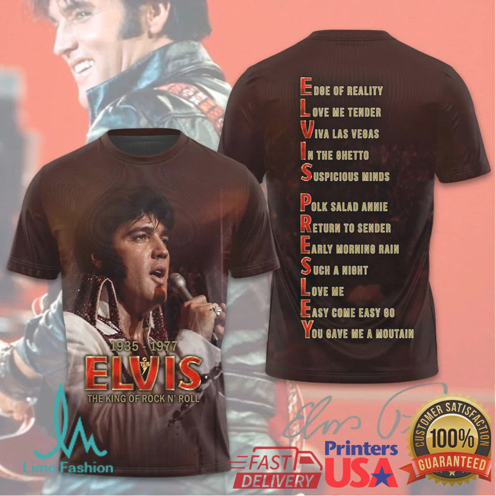 Elvis Presley The King Of Rock N Roll 1935 1977 Vintage Retro T Shirt