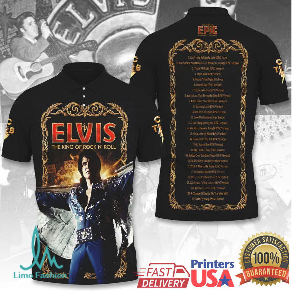 Elvis Presley The King Of Rock N Roll Epic In Concert Vintage Fans T Shirt - Limotees LLC