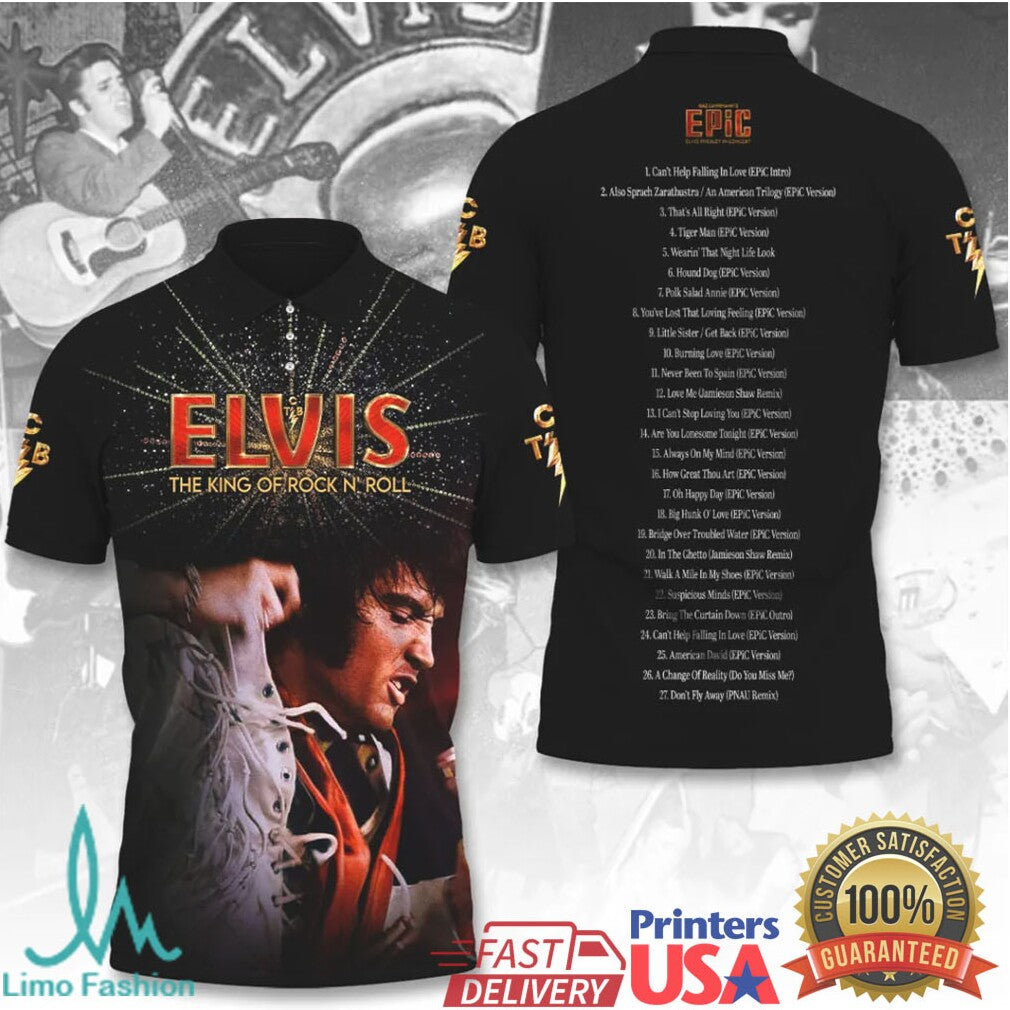 Elvis Presley The King Of Rock N Roll Epic Setlist Retro Fans T Shirt - Limotees LLC