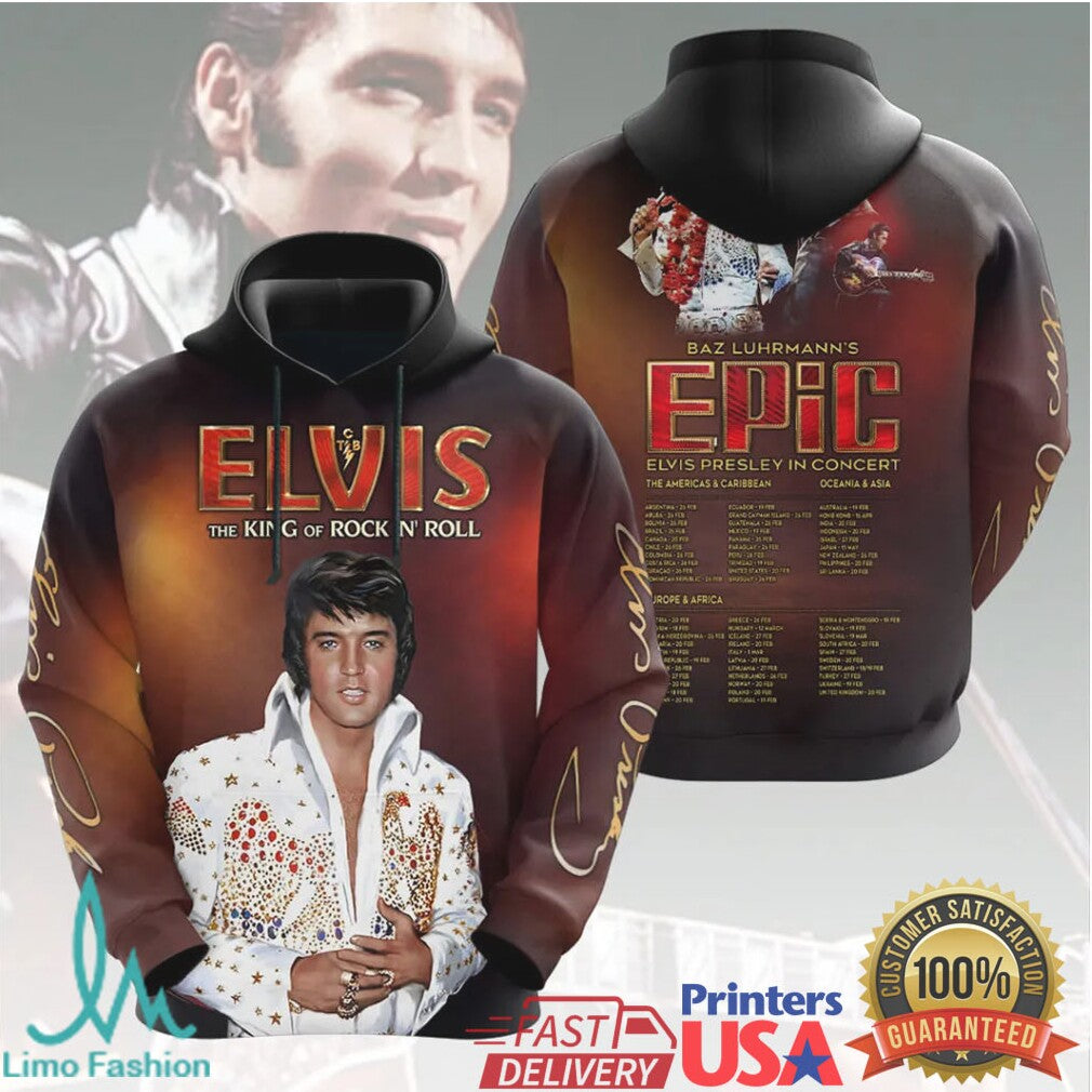 Elvis Presley The King Of Rock N Roll World Tour Vintage Fans T Shirt