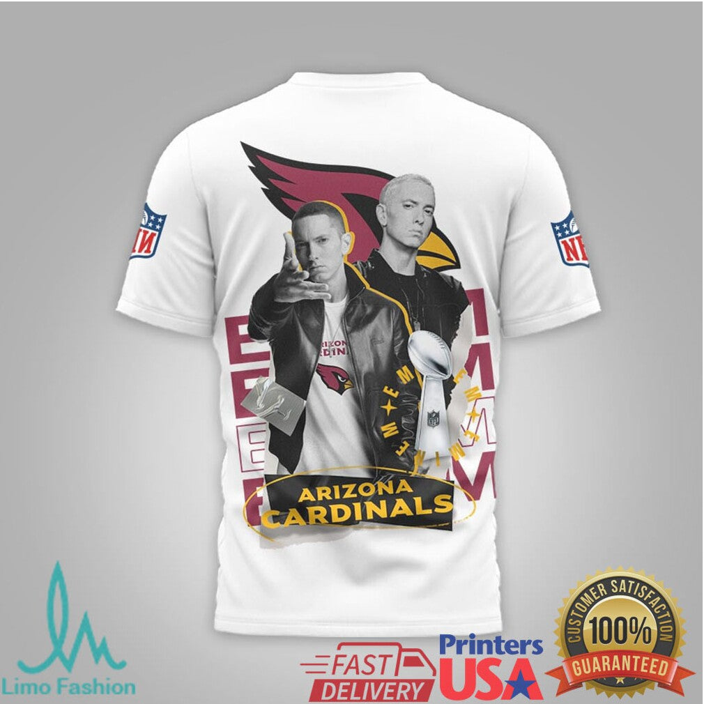 Eminem x Arizona Cardinals Hip Hop Legend 3D All Over Print Tee - Limotees LLC