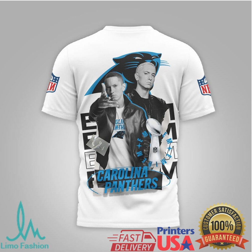 Eminem x Carolina Panthers Slim Shady Music Graphic 3D T Shirt - Limotees LLC