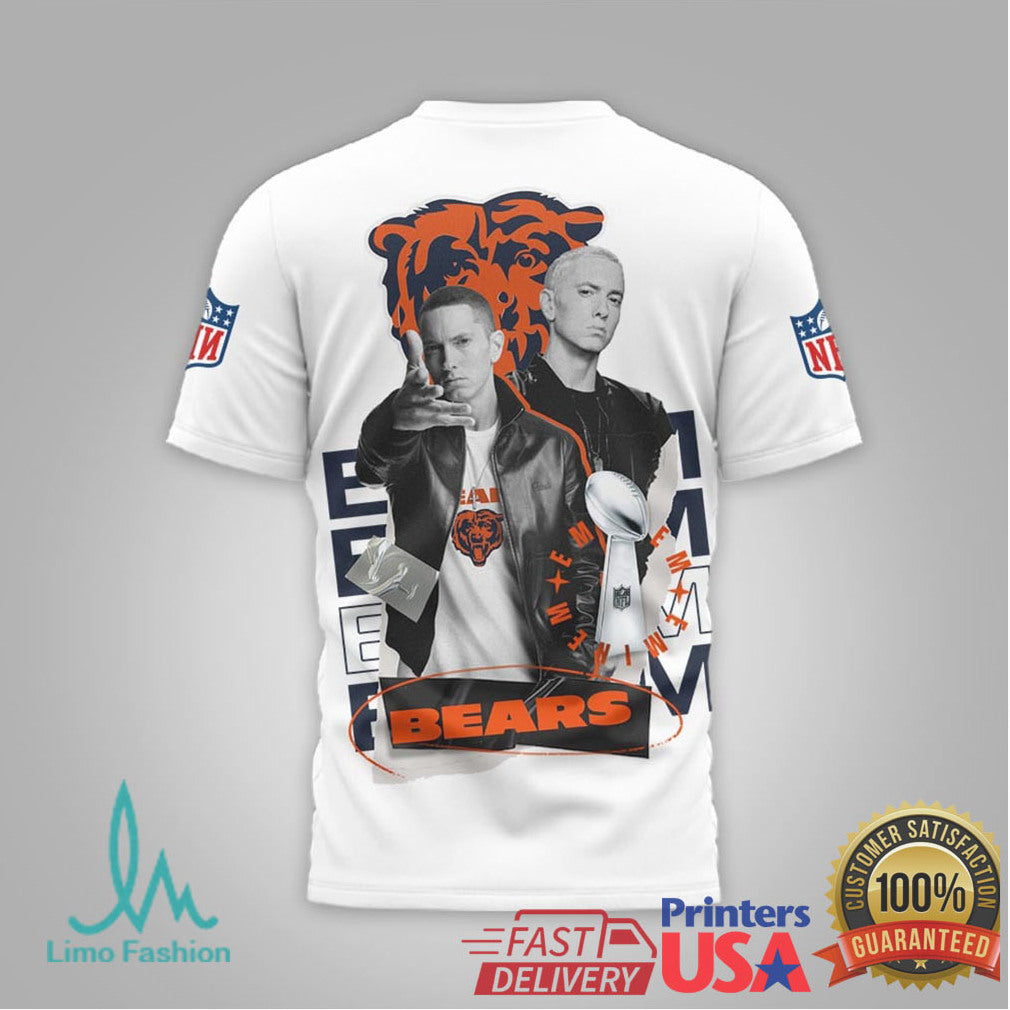 Eminem x Chicago Bears Rap Icon 3D All Over Print Shirt - Limotees LLC