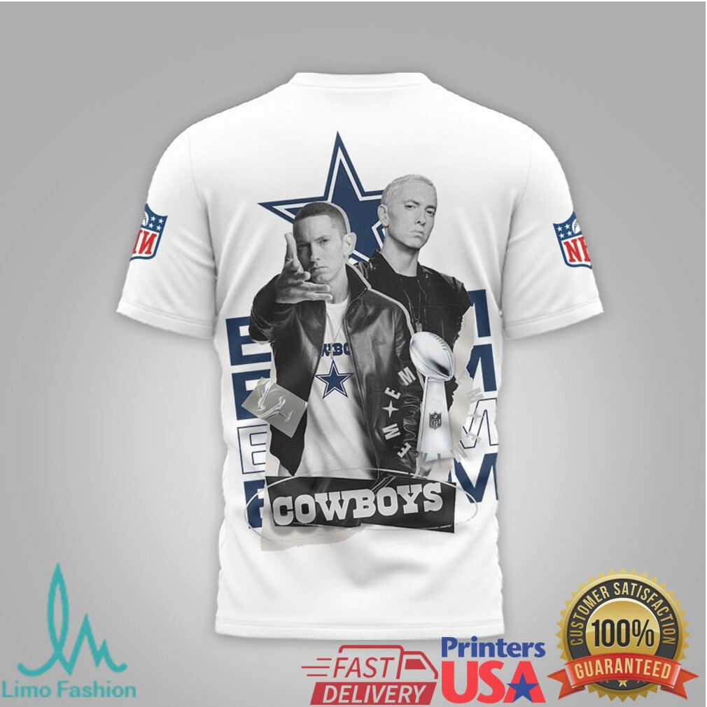 Eminem x Dallas Cowboys Slim Shady 3D Graphic Fan T Shirt - Limotees LLC