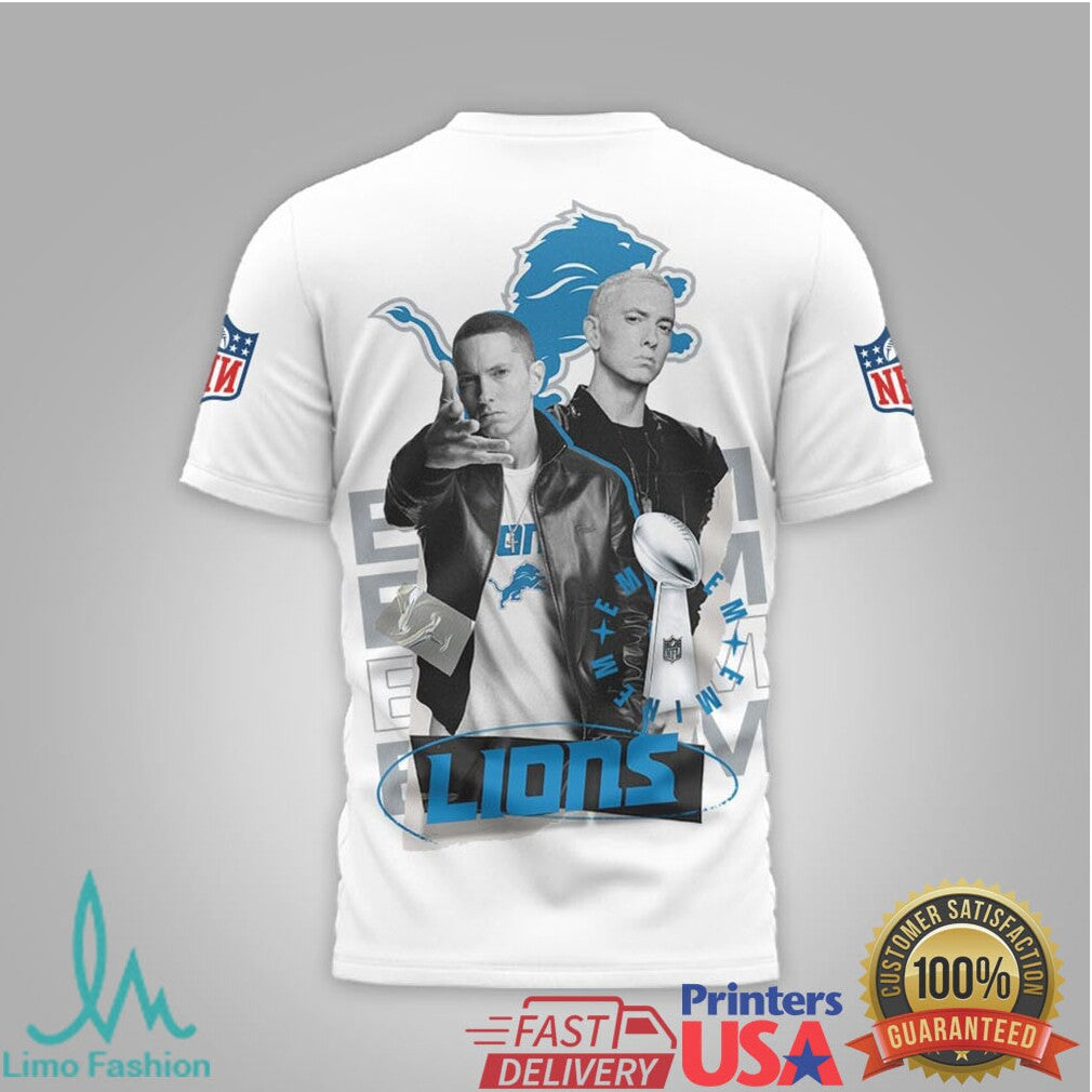 Eminem x Detroit Lions Hometown Legend 3D All Over Print Shirt - Limotees LLC