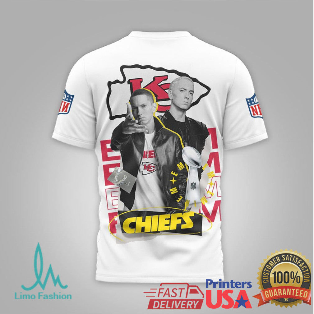 Eminem x Kansas City Chiefs Slim Shady 3D All Over Print T Shirt - Limotees LLC