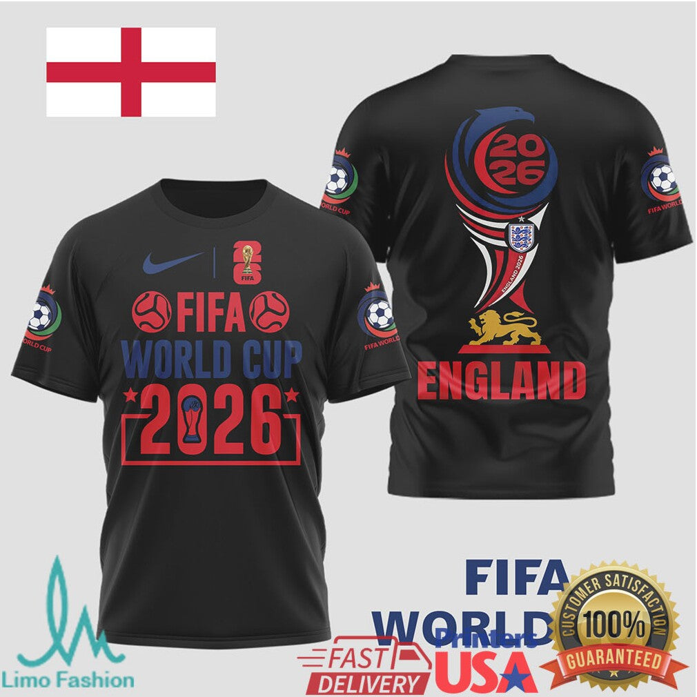 England FIFA World Cup 2026 Three Lions T Shirt National Team Fan Merchandise - Limotees LLC