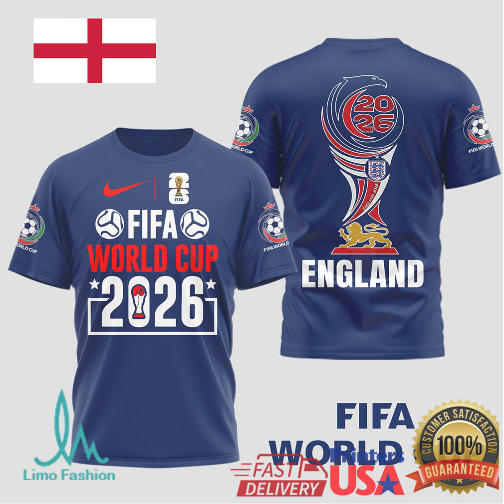 England FIFA World Cup 2026 Three Lions T Shirt National Team Fan Merchandise - Limotees LLC