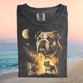 English Bulldog Full Moon Waterfall Galaxy Vintage T Shirt - Limotees LLC