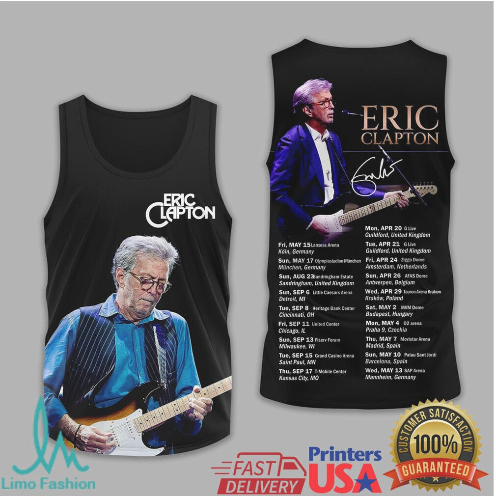 Eric Clapton World Tour 2025 Signature Series T Shirt and Tank Top - Limotees LLC