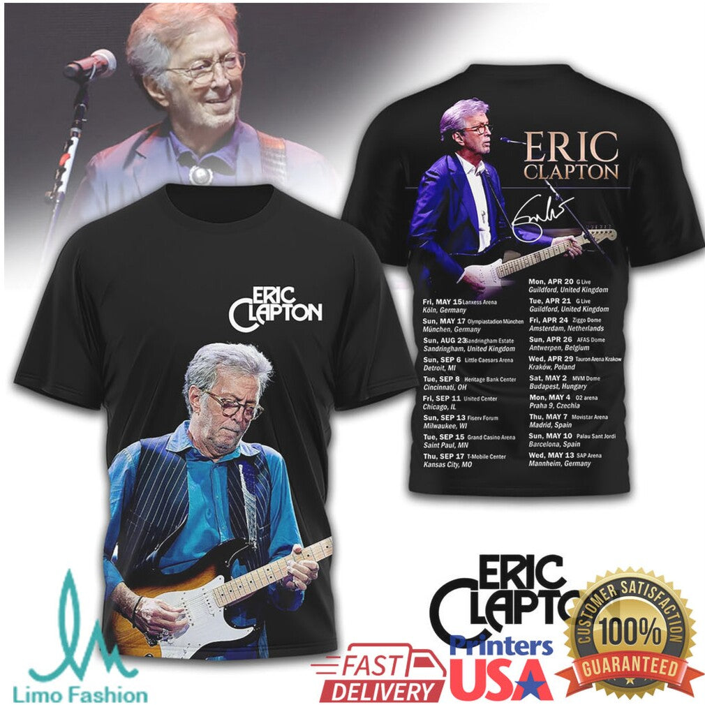 Eric Clapton World Tour 2025 Signature Series T Shirt and Tank Top - Limotees LLC