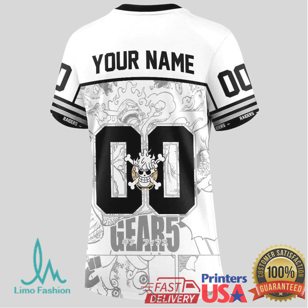 Las Vegas Raiders Official NFL Luffy Gear 5 Special Edition Baseball Jersey Custom Name - Limotees LLC