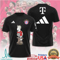 FC Bayern Munich Deutscher Meister Cockatoo Mascot Black 3D Apparel T Shirt - Limotees LLC