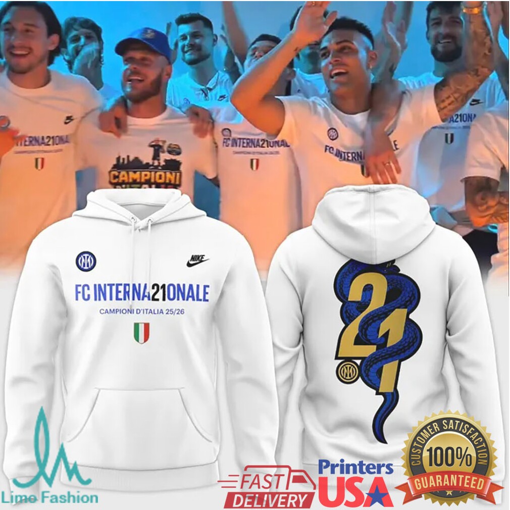 FC Internazionale Milano Campioni D'Italia 25.26 White Snake 21 T Shirt - Limotees LLC