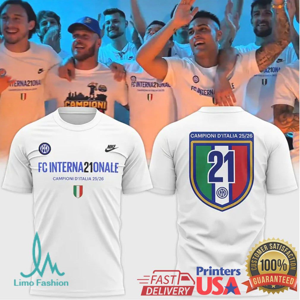 FC Internazionale Milano Scudetto 21 Campioni D'Italia 25.26 Graphic T Shirt - Limotees LLC
