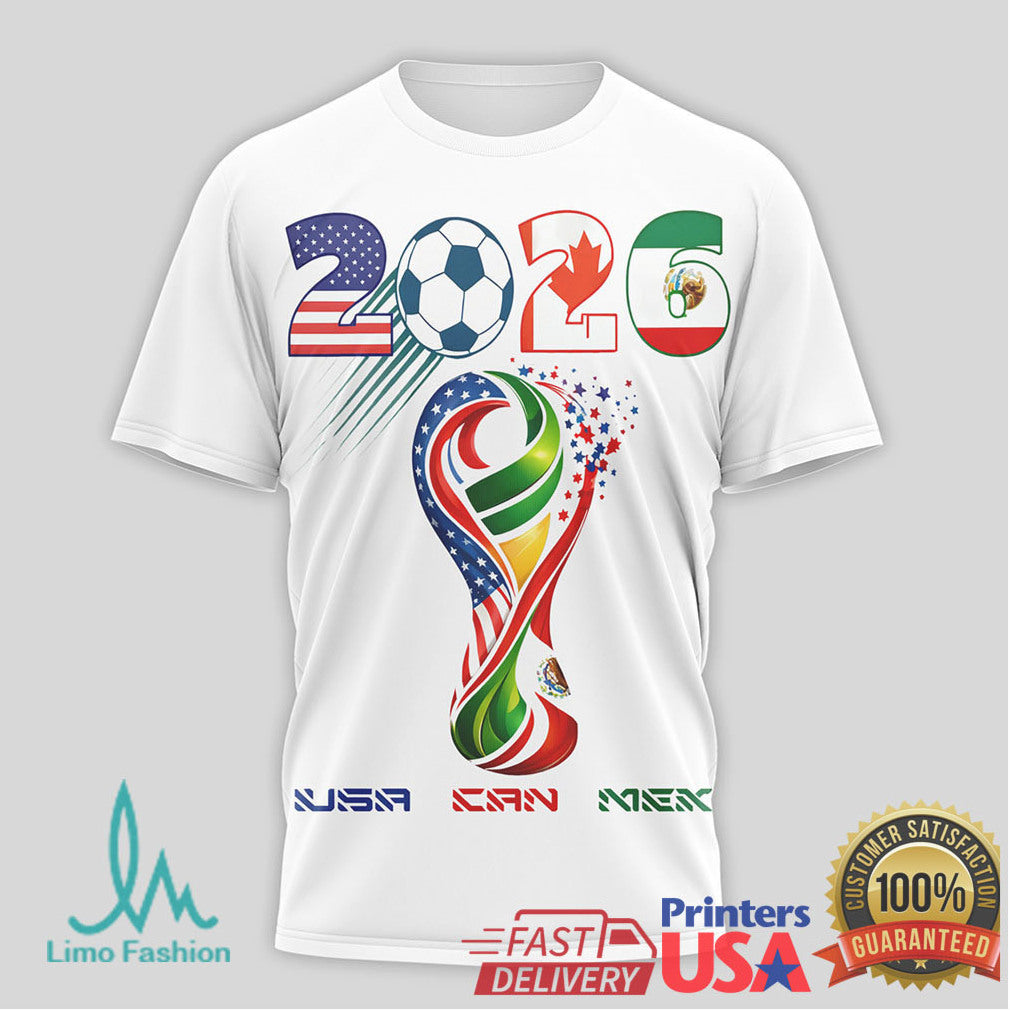 FIFA World Cup 2026 USA Canada Mexico T Shirt Snoopy Soccer World Cup 2026 Host Countries T Shirt - Limotees LLC