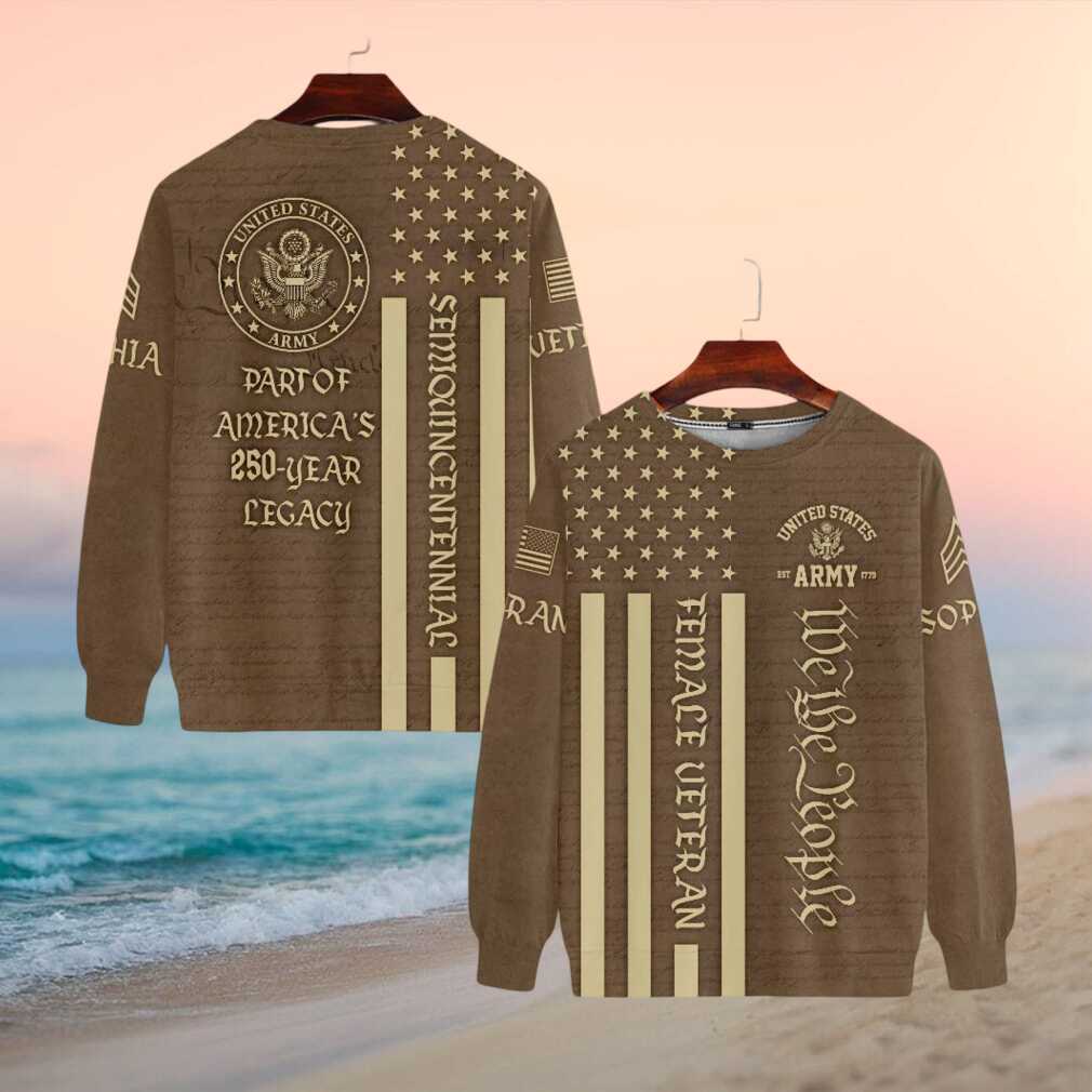 Female Veteran US Army 250 Year Legacy Semiquincentennial T Shirt - Limotees LLC