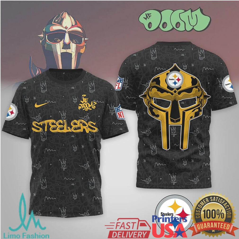 Pittsburgh Steelers Official NFL x MF DOOM 3D Shirt - Limotees LLC