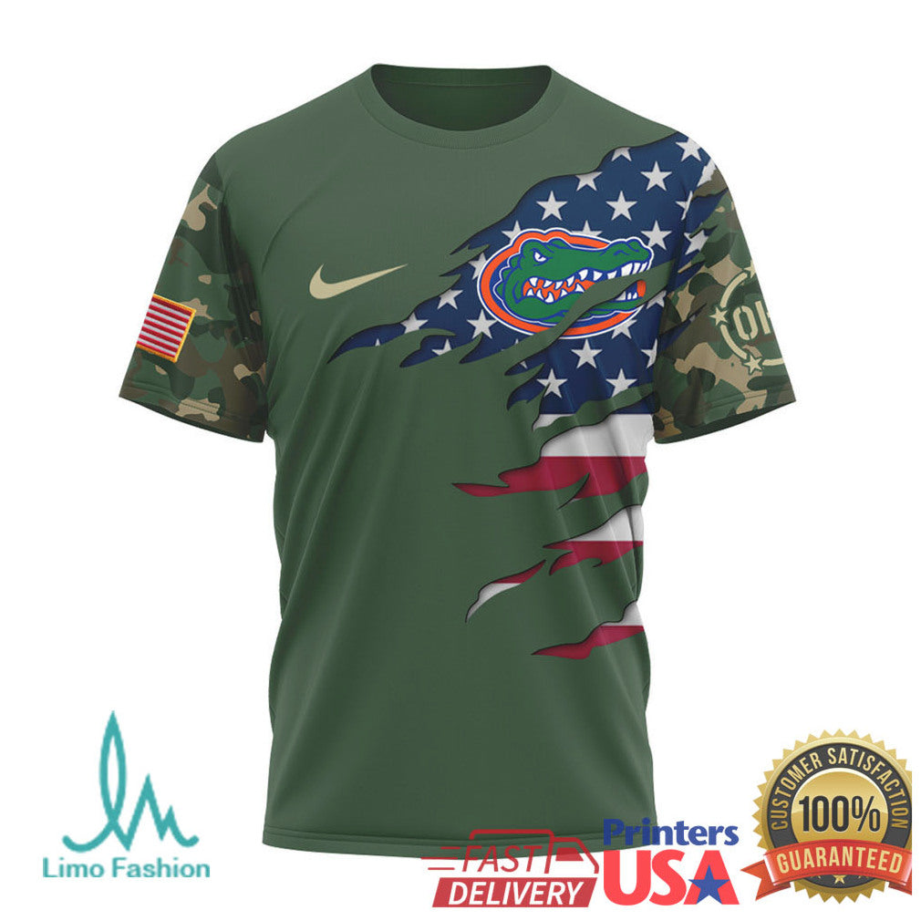 Florida Gators Albert Mascot Camo T Shirt UF Patriotic Military Tribute Sports T Shirt