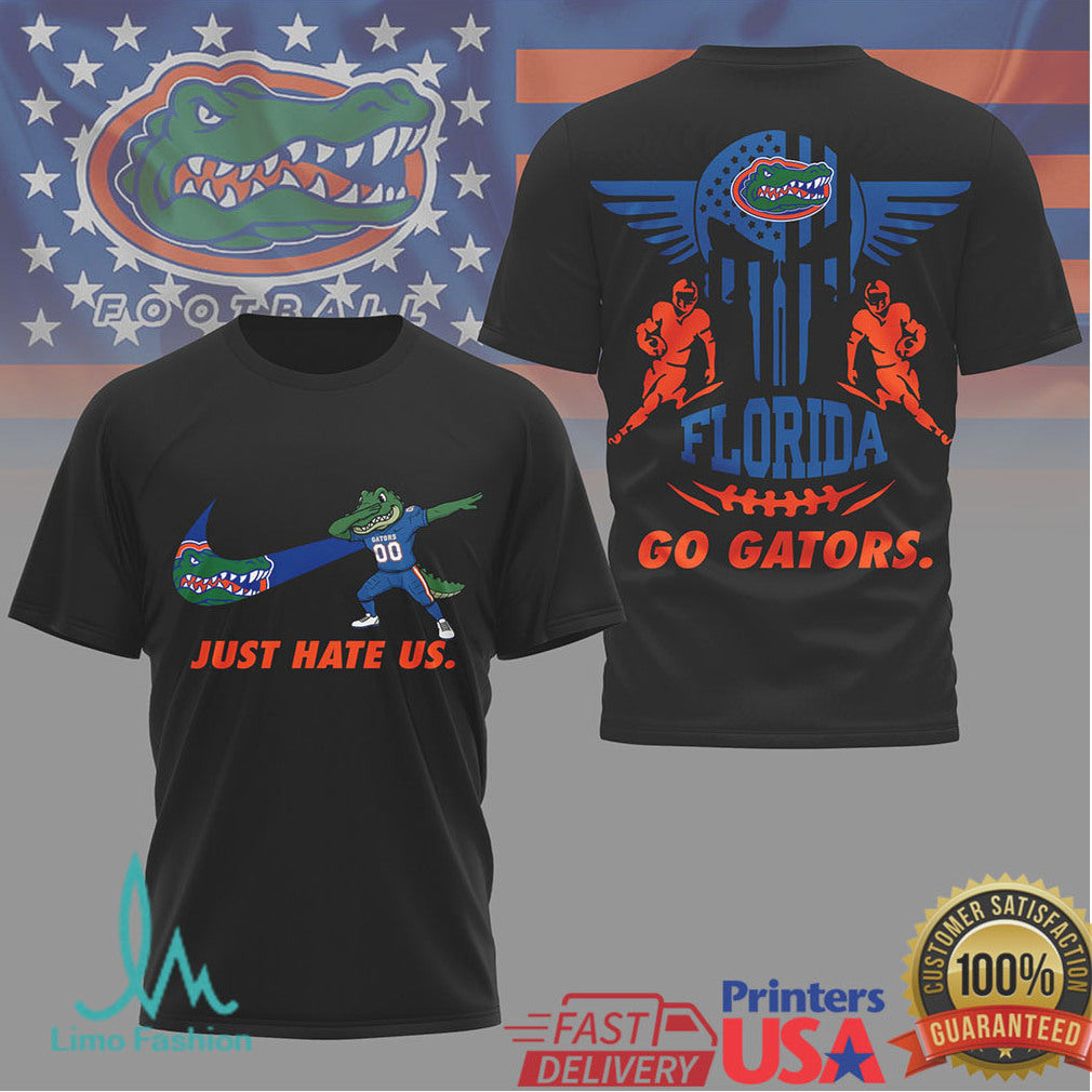 Florida Gators “Just Hate Us” Dabbing Mascot Fan T Shirt - Limotees LLC