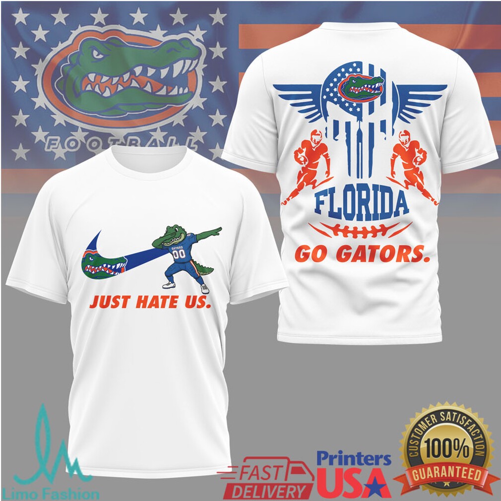 Florida Gators “Just Hate Us” Dabbing Mascot Fan T Shirt - Limotees LLC