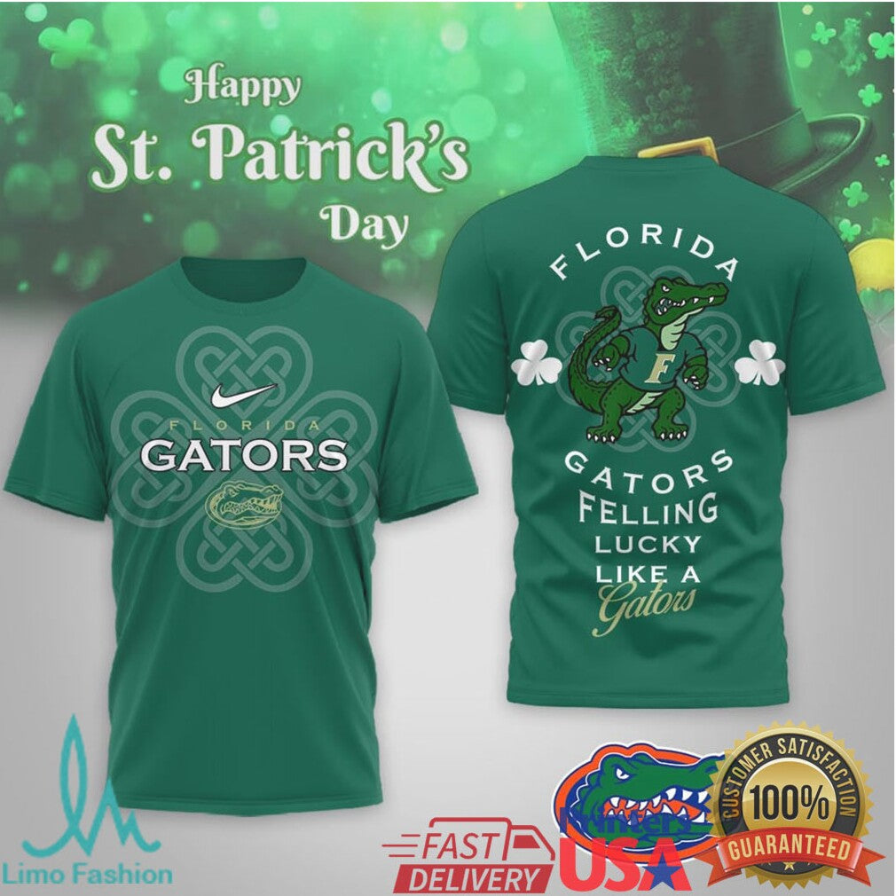 Florida Gators St. Patrick's Day Feeling Lucky Like a Gator T Shirt - Limotees LLC